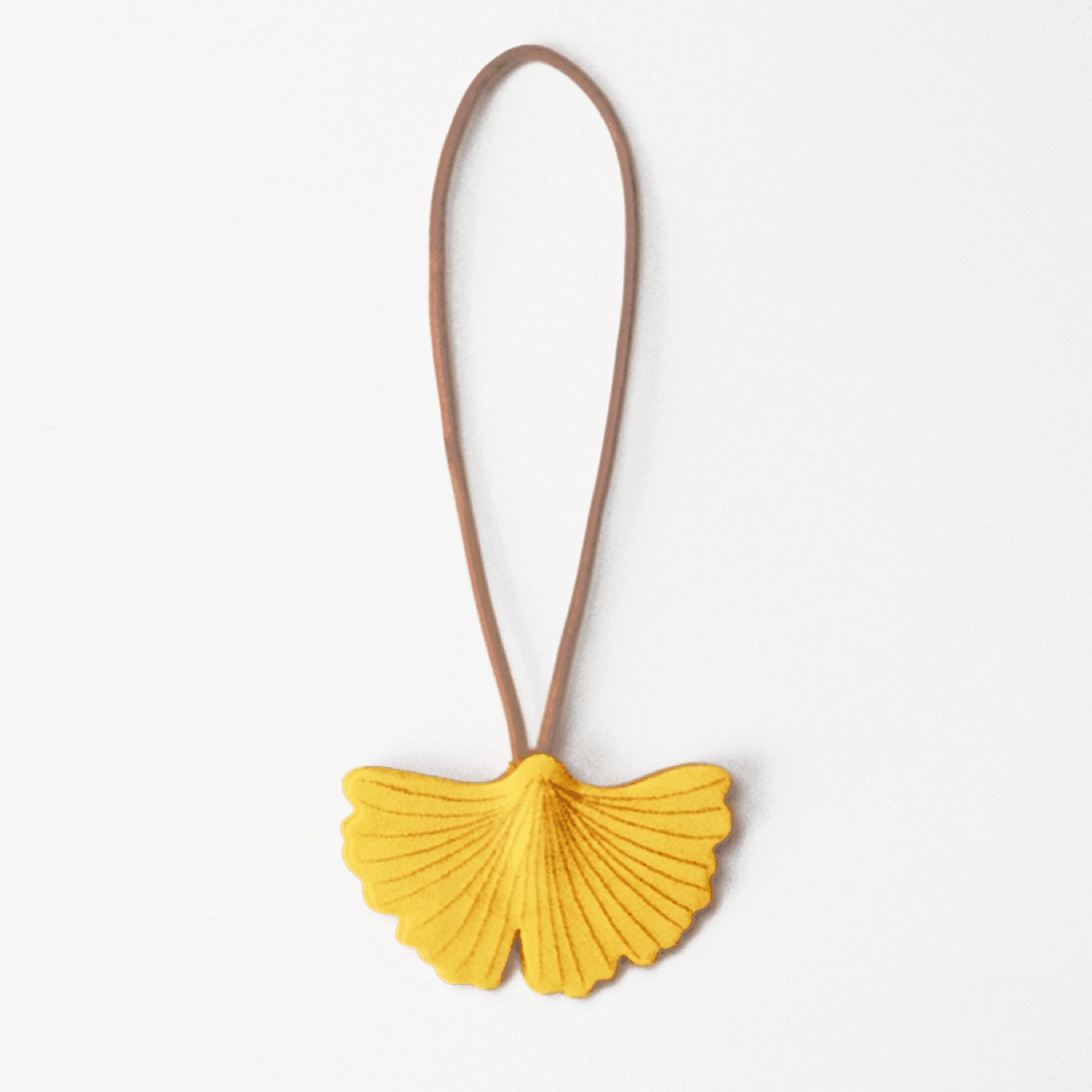 Leather Bag Charm - Handmade Fall Ginkgo Leaf Keychain | WittyWilding