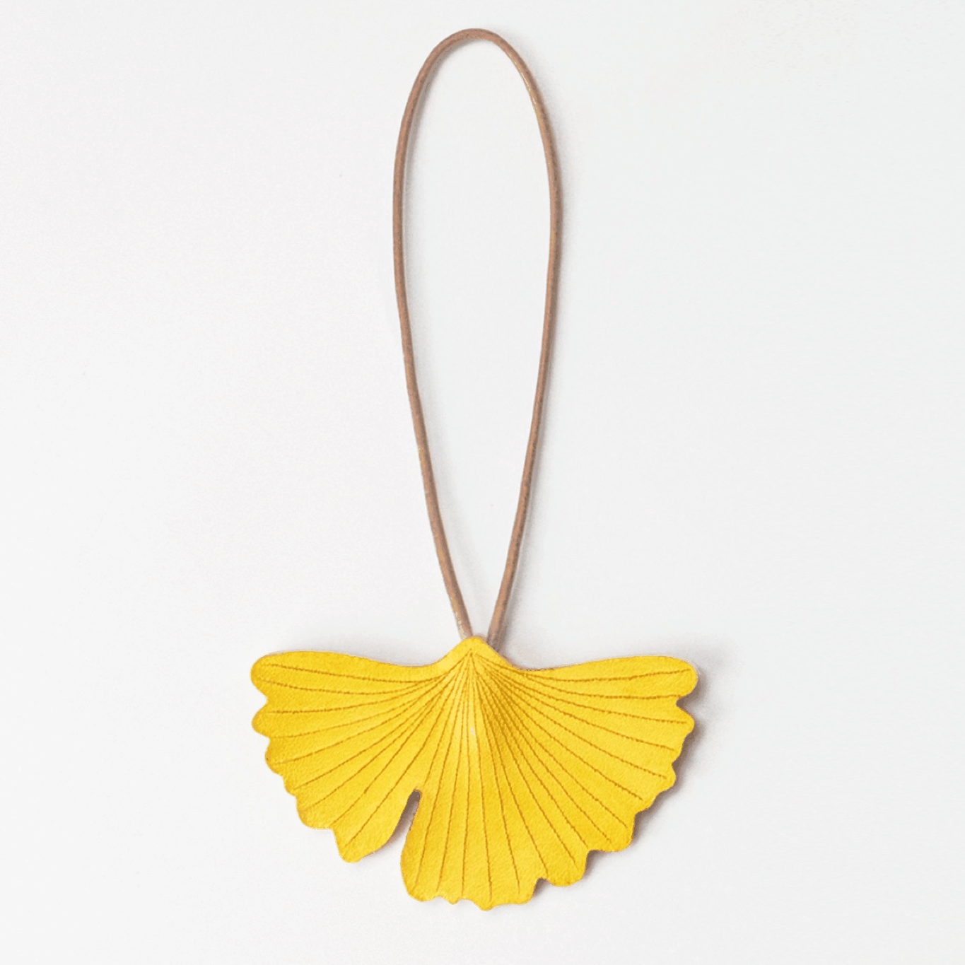 Leather Bag Charm - Handmade Fall Ginkgo Leaf Keychain | WittyWilding