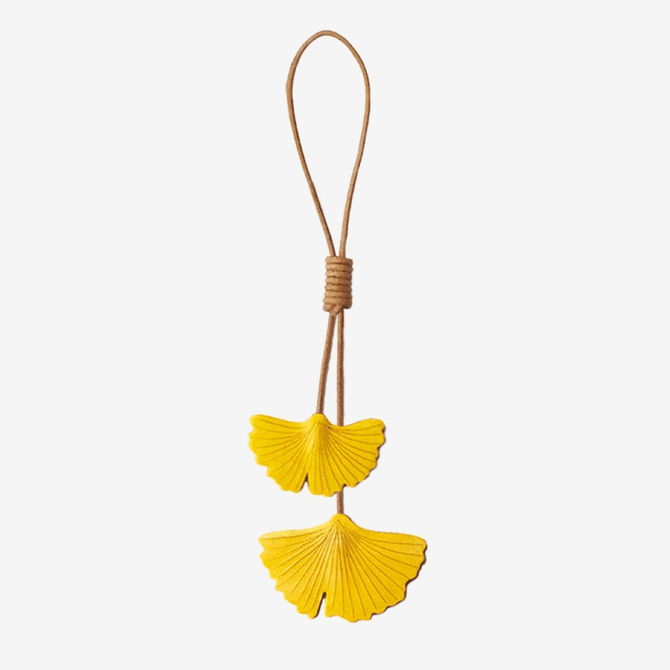 Leather Bag Charm - Handmade Fall Ginkgo Leaf Keychain | WittyWilding