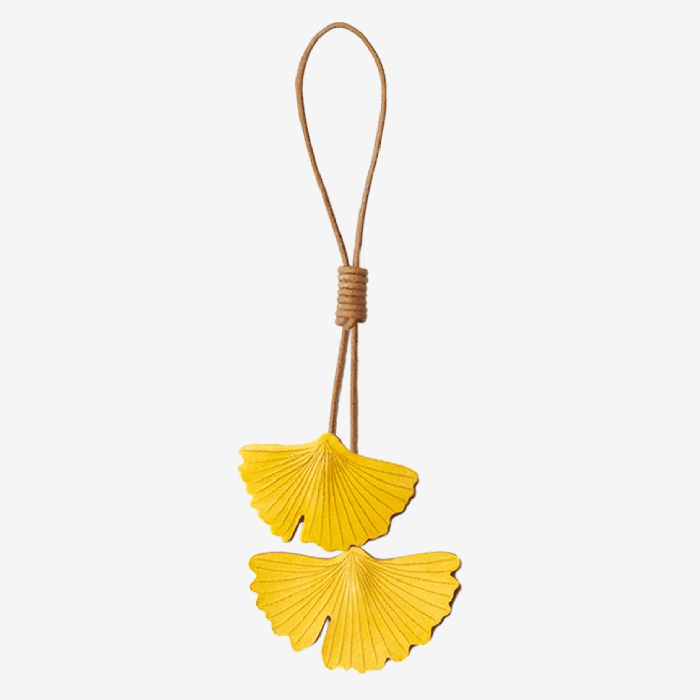 Leather Bag Charm - Handmade Fall Ginkgo Leaf Keychain | WittyWilding