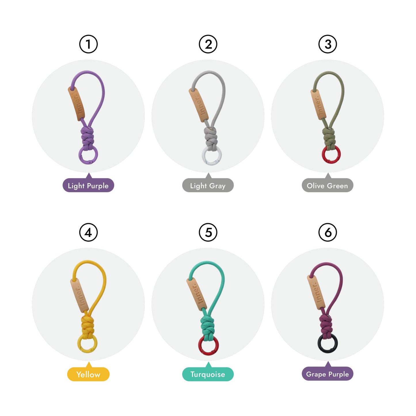 Custom Keyring - Personalized Engraved Letter Polyester Rope for Your Bagļ½Color Selection