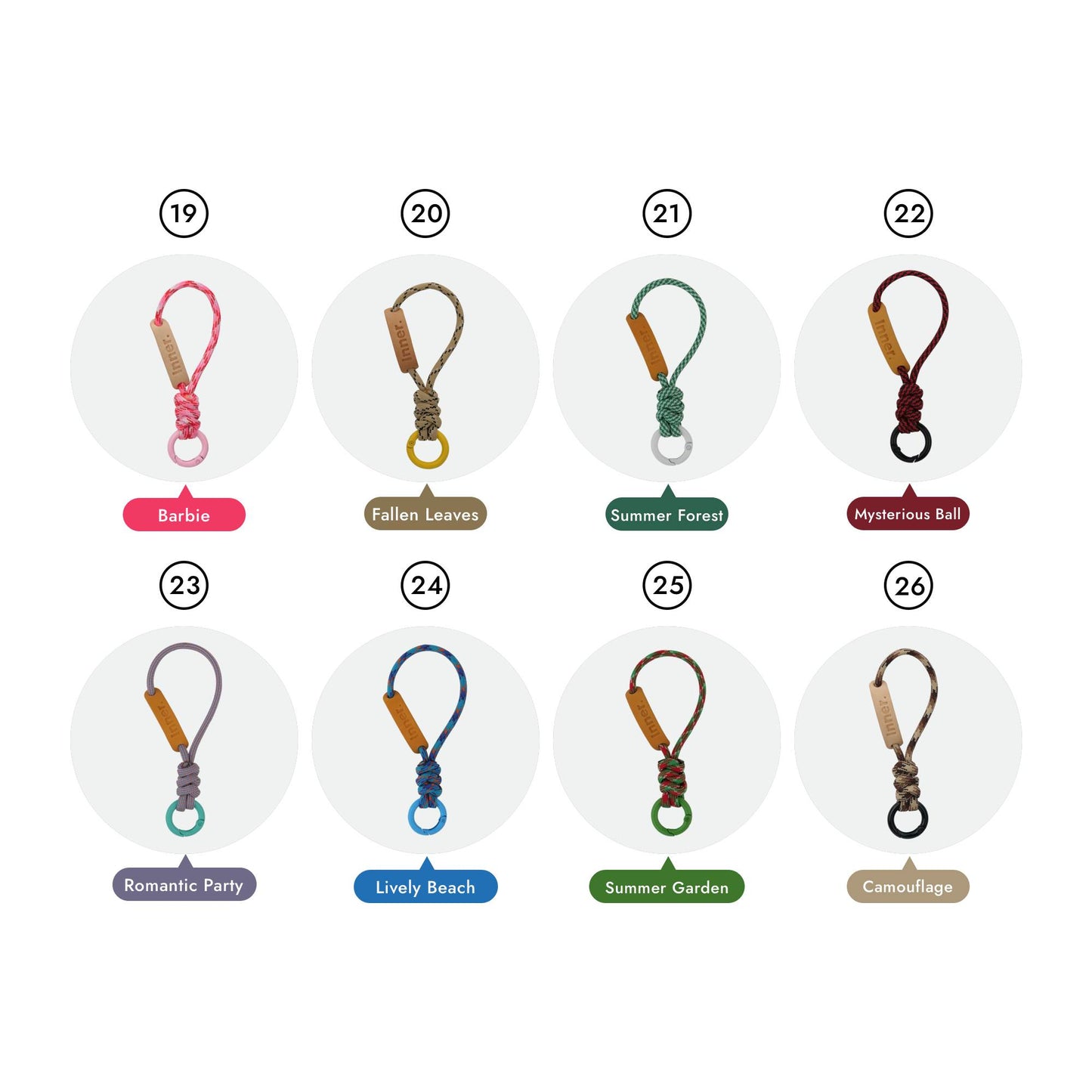 Custom Keyring - Personalized Engraved Letter Polyester Rope for Your Bagļ½Color Selection