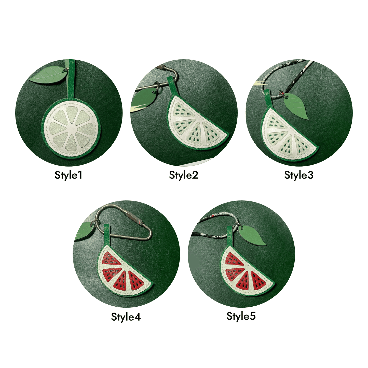 Leather Bag Charm - Handmade Fruit Slice keychain Gift | WittyWilding
