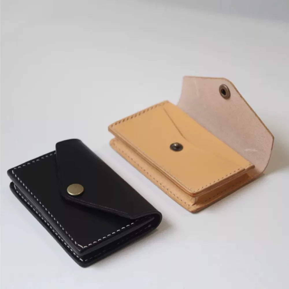 Vegetable-Tanned Leather Cardholder Wallet - Simplicity Style Card Case