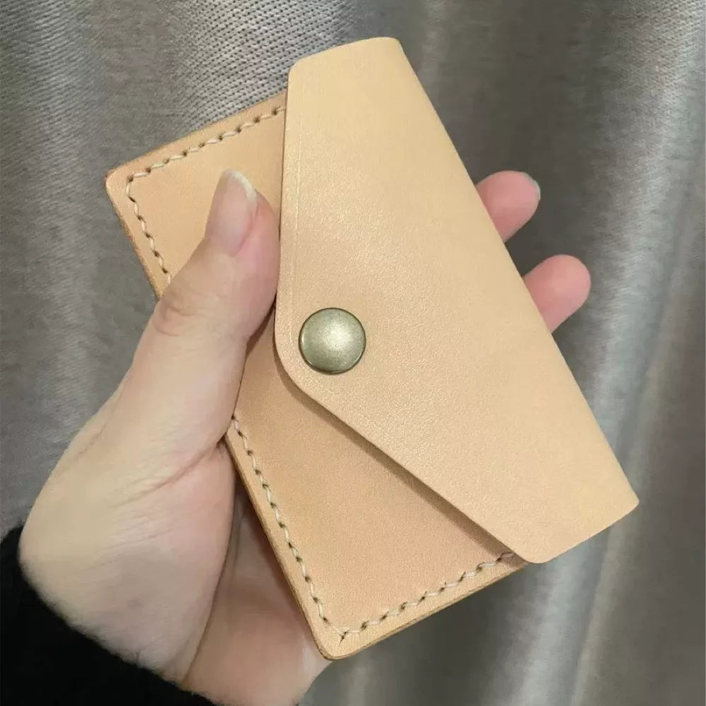 Vegetable-Tanned Leather Cardholder Wallet - Simplicity Style Card Case
