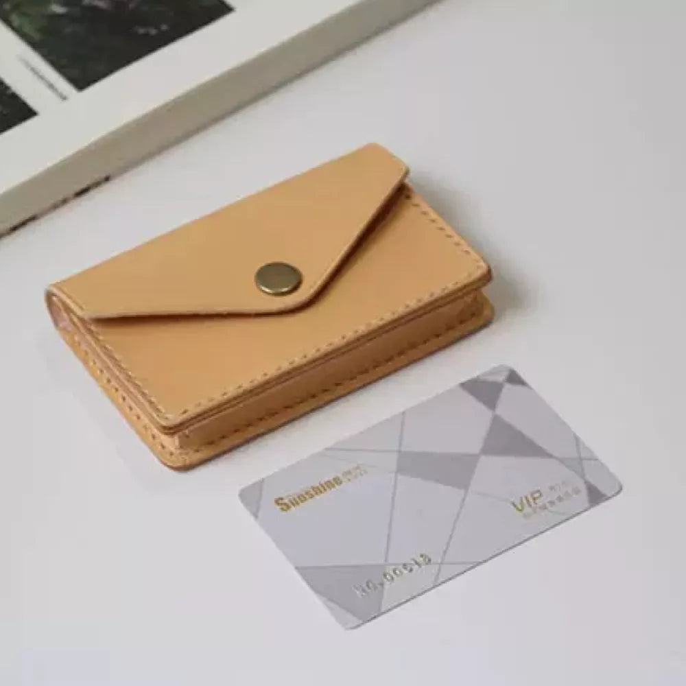 Vegetable-Tanned Leather Cardholder Wallet - Simplicity Style Card Case
