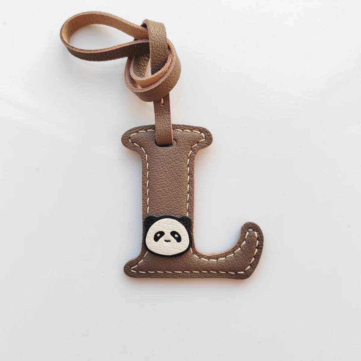 Customized Letter Bag Charm - Leather Initials Keychain With Elements - WittyWilding