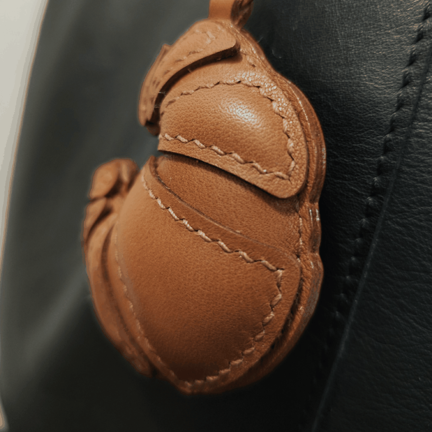Croissant Keychain- Handmade Leather Fun Food Bag Charm | WittyWilding