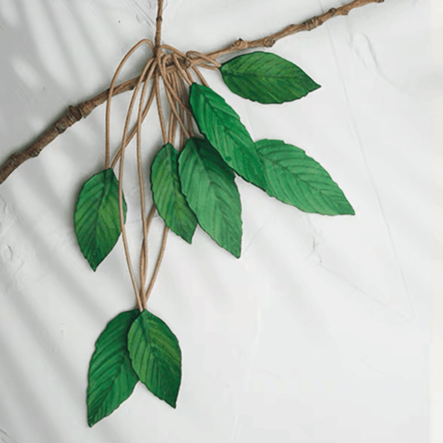 Leather Bag Charm - Handmade Green leather Leaf Keychain | WittyWilding
