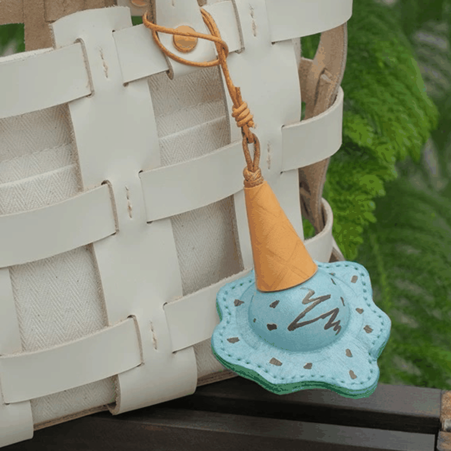 Leather Bag Charm - Handmade Ice-cream Keychain Gift | WittyWilding