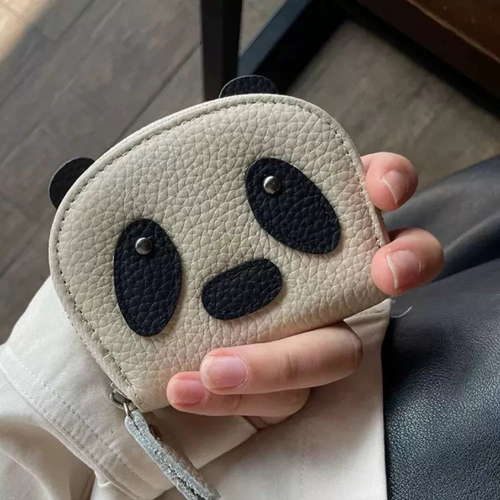 Leather Cardholder Wallet - Adorable Panda-Shaped Card Case