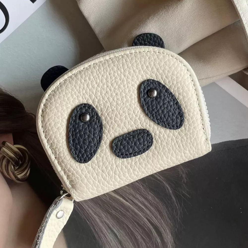 Leather Cardholder Wallet - Adorable Panda-Shaped Card Case