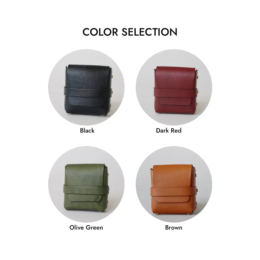 Leather Lipstick Case- Hand-Stitched Chapstick Holder & Mini Cosmetic Pouch