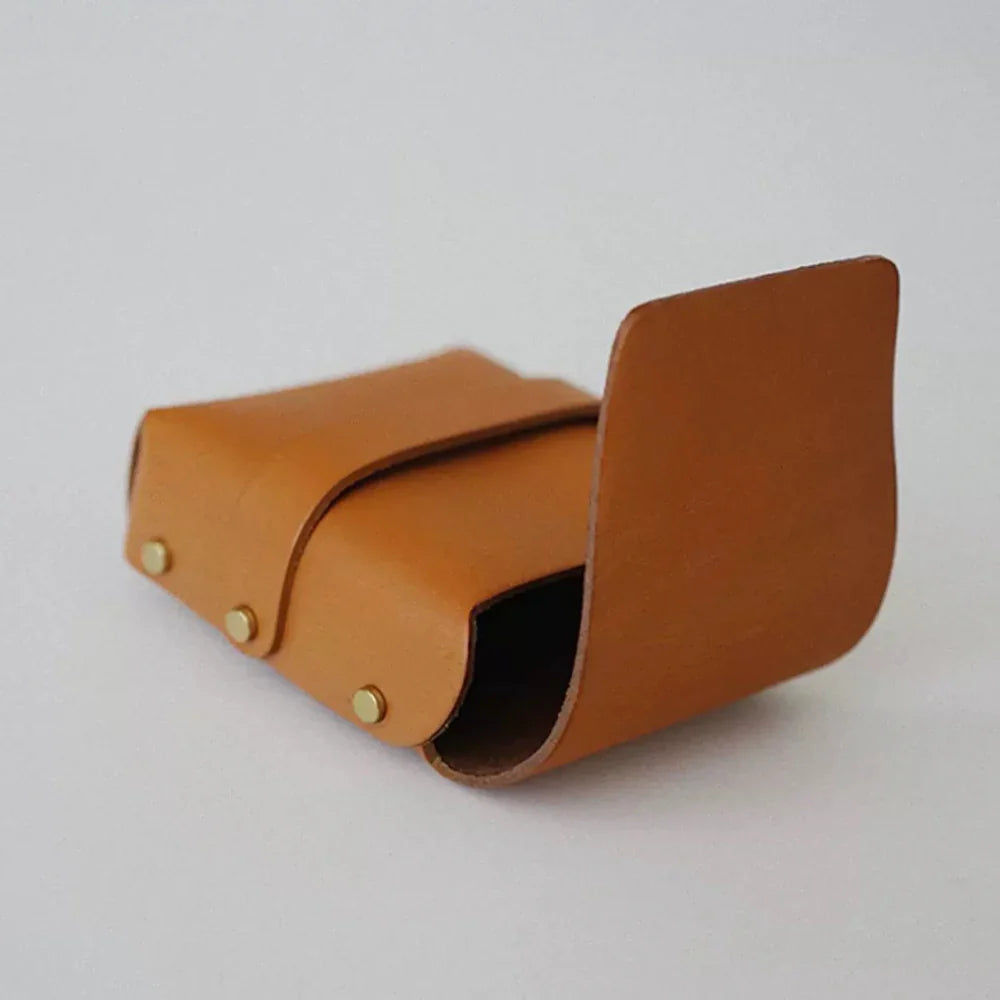 Leather Lipstick Case- Hand-Stitched Chapstick Holder & Mini Cosmetic Pouch