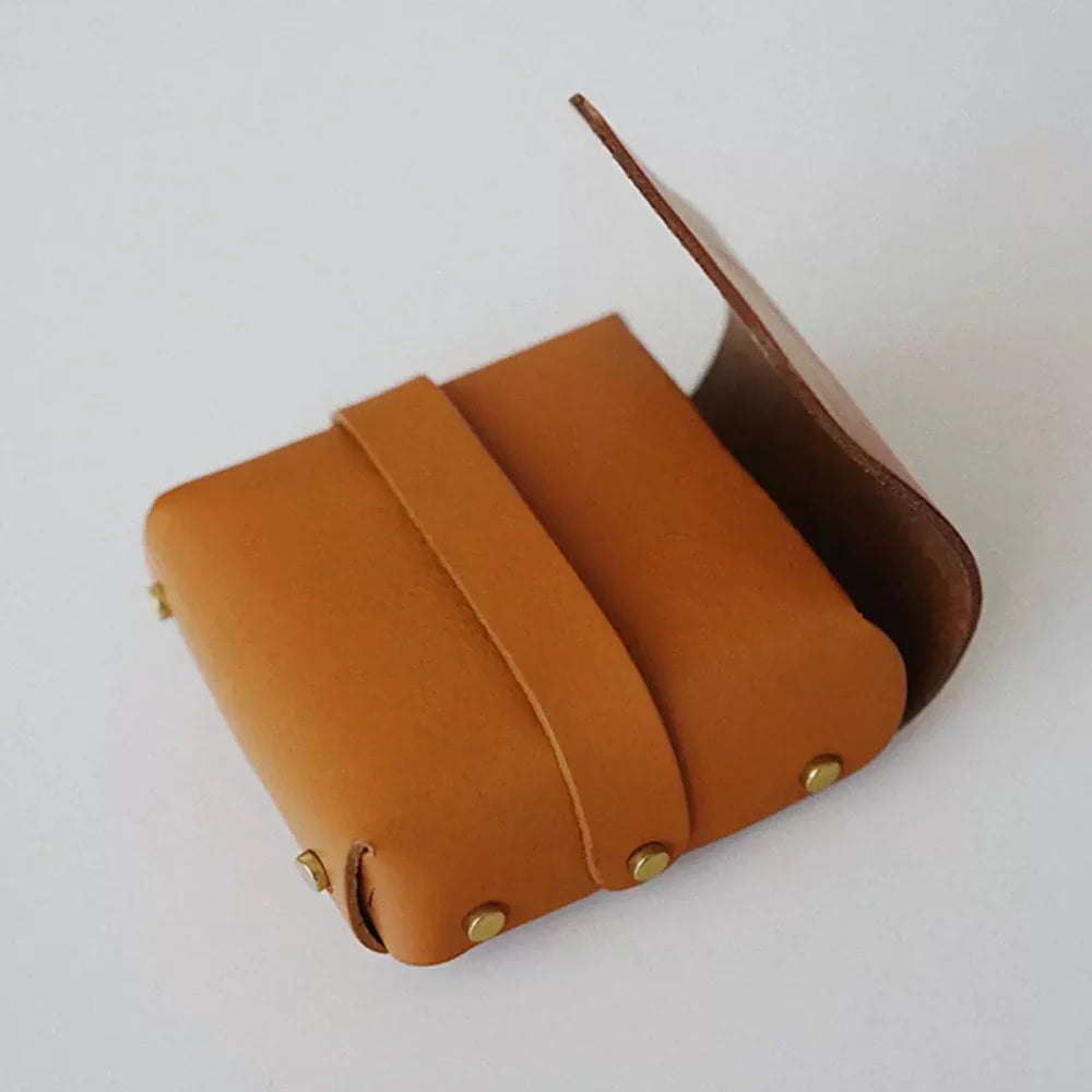 Leather Lipstick Case- Hand-Stitched Chapstick Holder & Mini Cosmetic Pouch