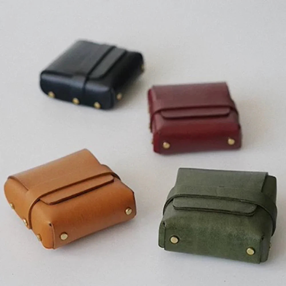Leather Lipstick Case- Hand-Stitched Chapstick Holder & Mini Cosmetic Pouch