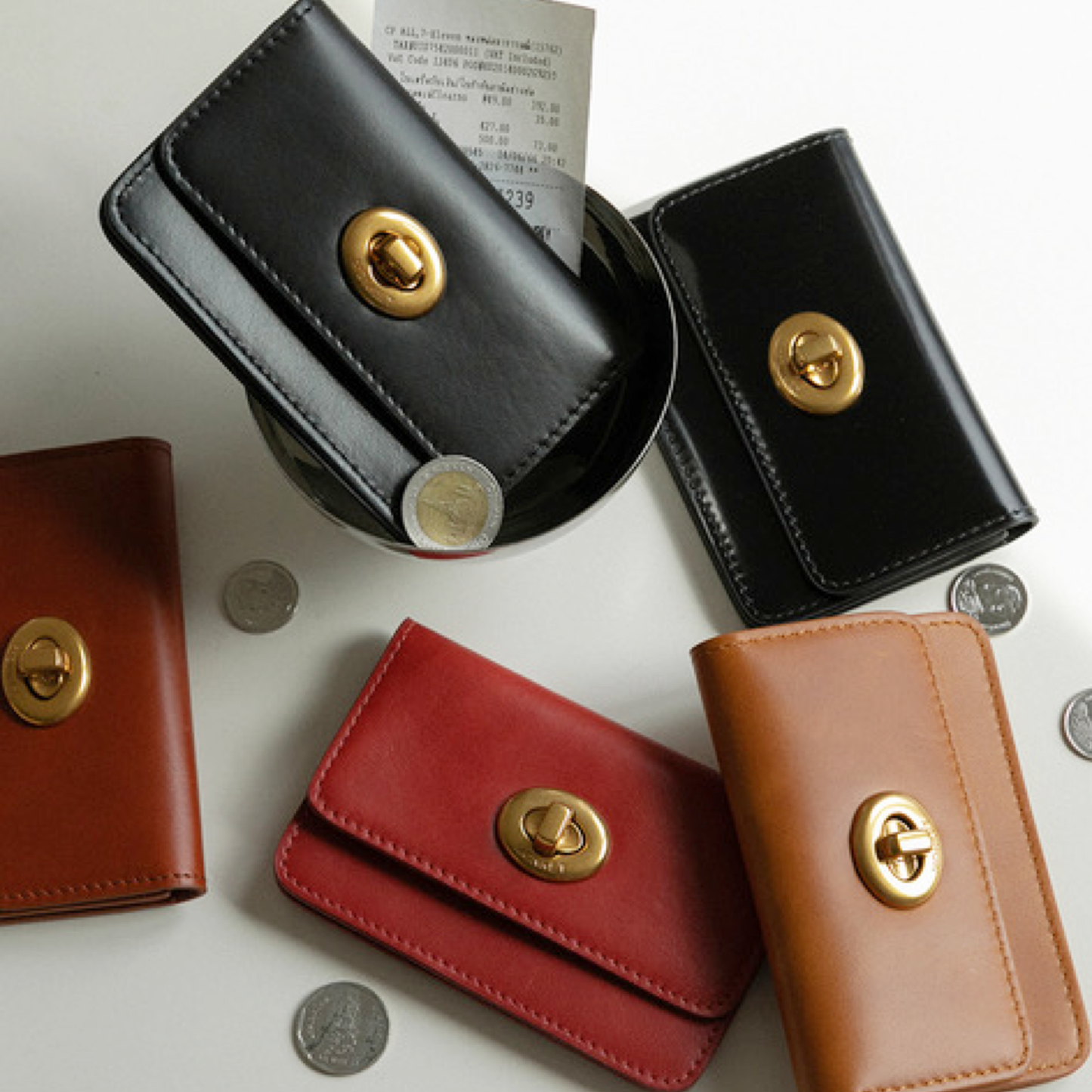 Vintage Wallet - Waxed Full-Grain Leather Lock Wallet - WittyWilding
