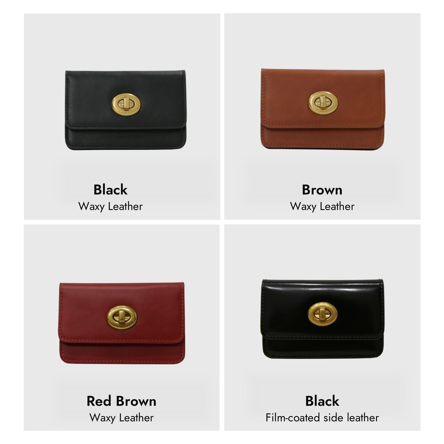 Vintage Wallet - Waxed Full-Grain Leather Lock Wallet - WittyWilding