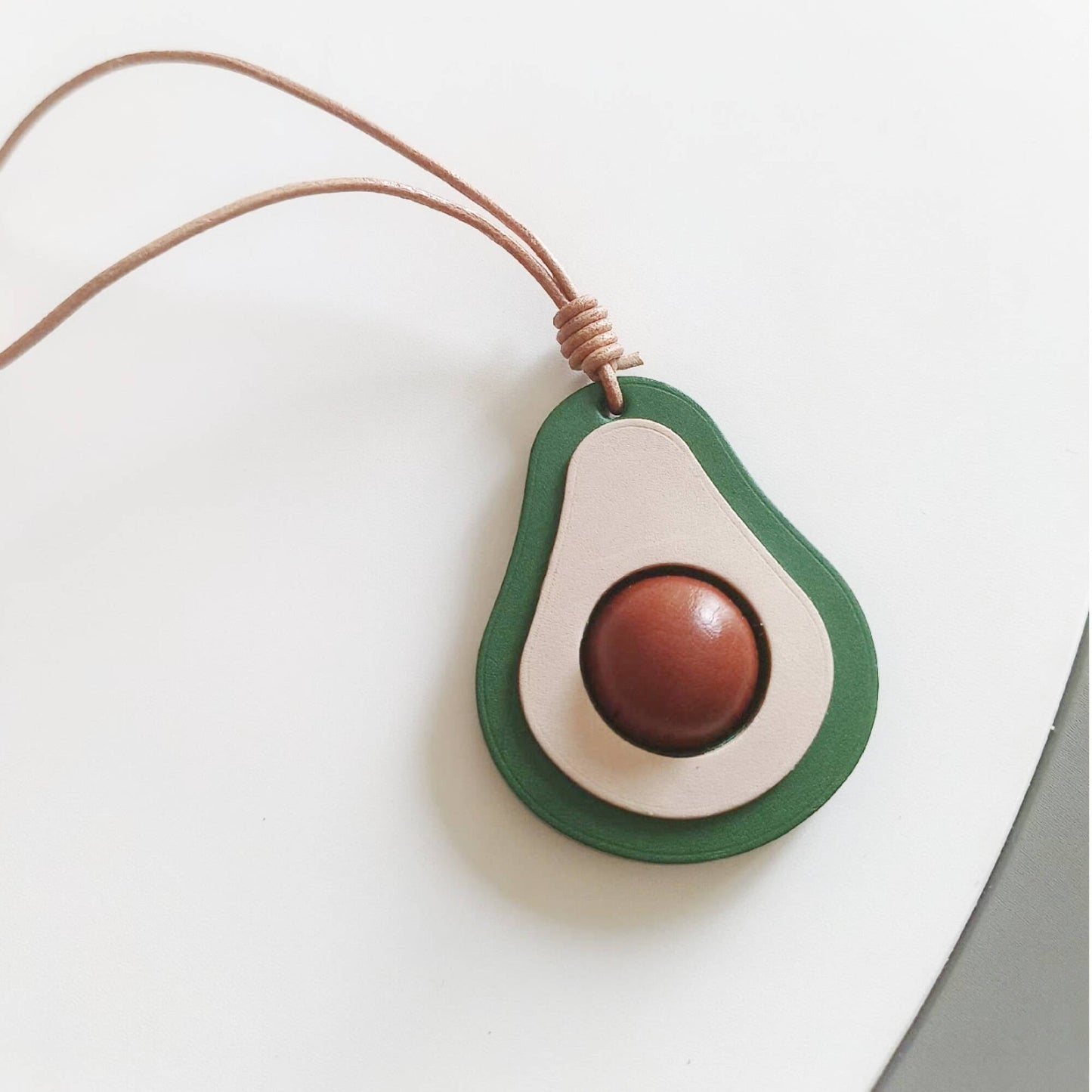 Leather Bag Charm - Handmade Avocado keychain Gift | WittyWilding