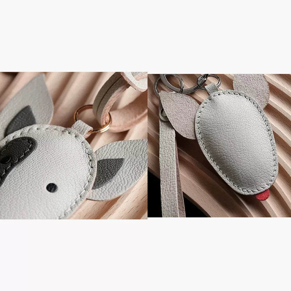 Dog Keychain - Handmade Bull Terrier Leather Bag Charm For Dog Lover