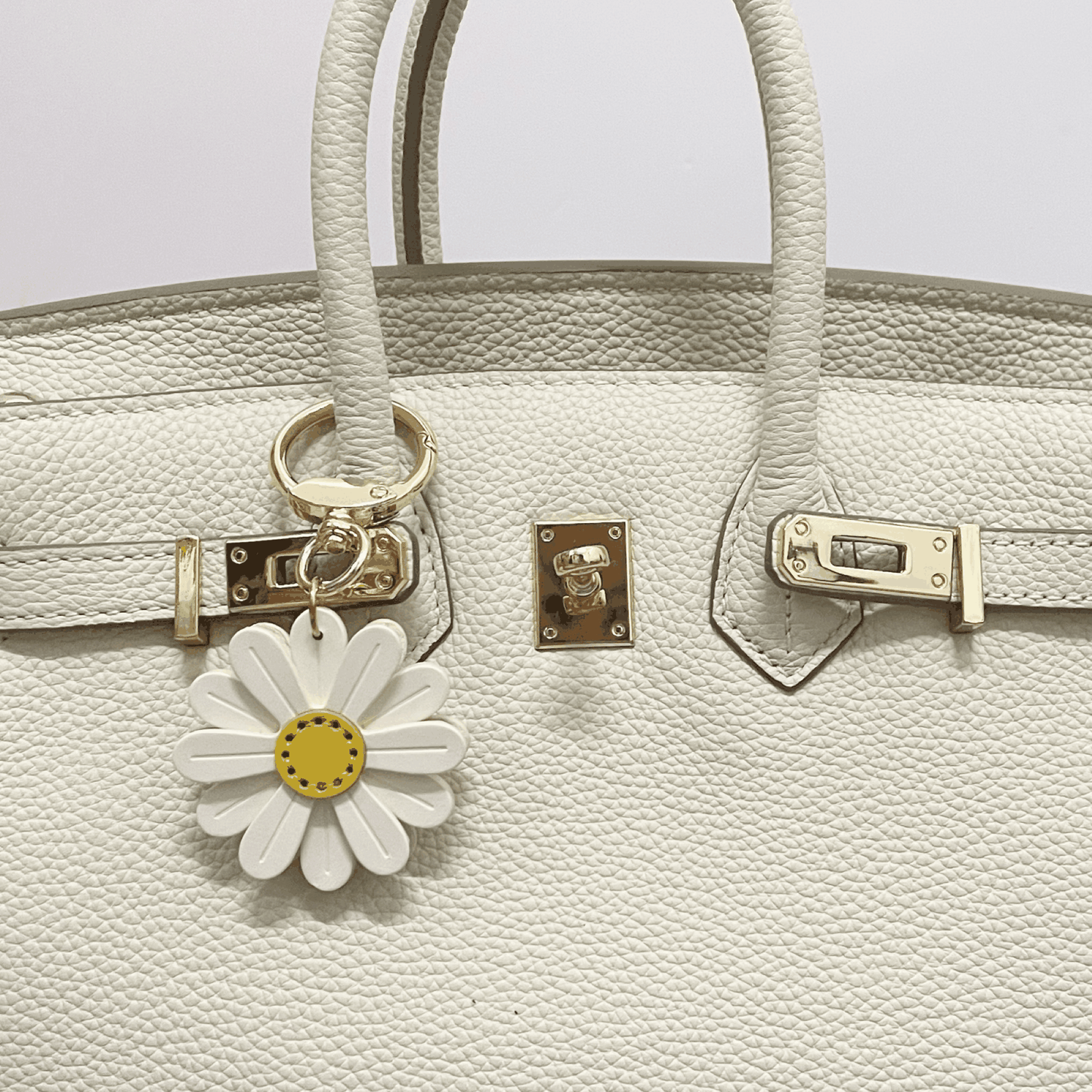 Leather Bag Charm - Customized Daisy Flower Keychain | WittyWilding