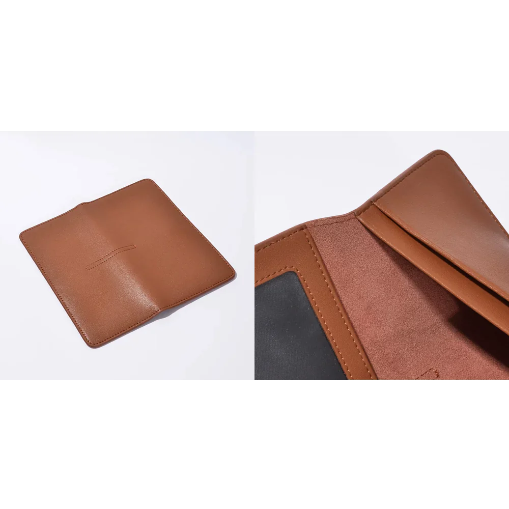 Brown Long Leather Wallet - French-Inspired leather Slim Card Holder