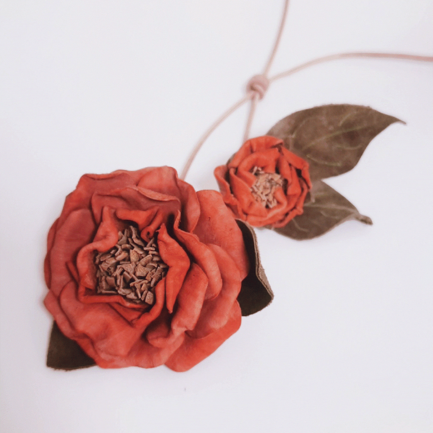 Leather Bag Charm - Peony Flower Handbag Keychain | WittyWilding
