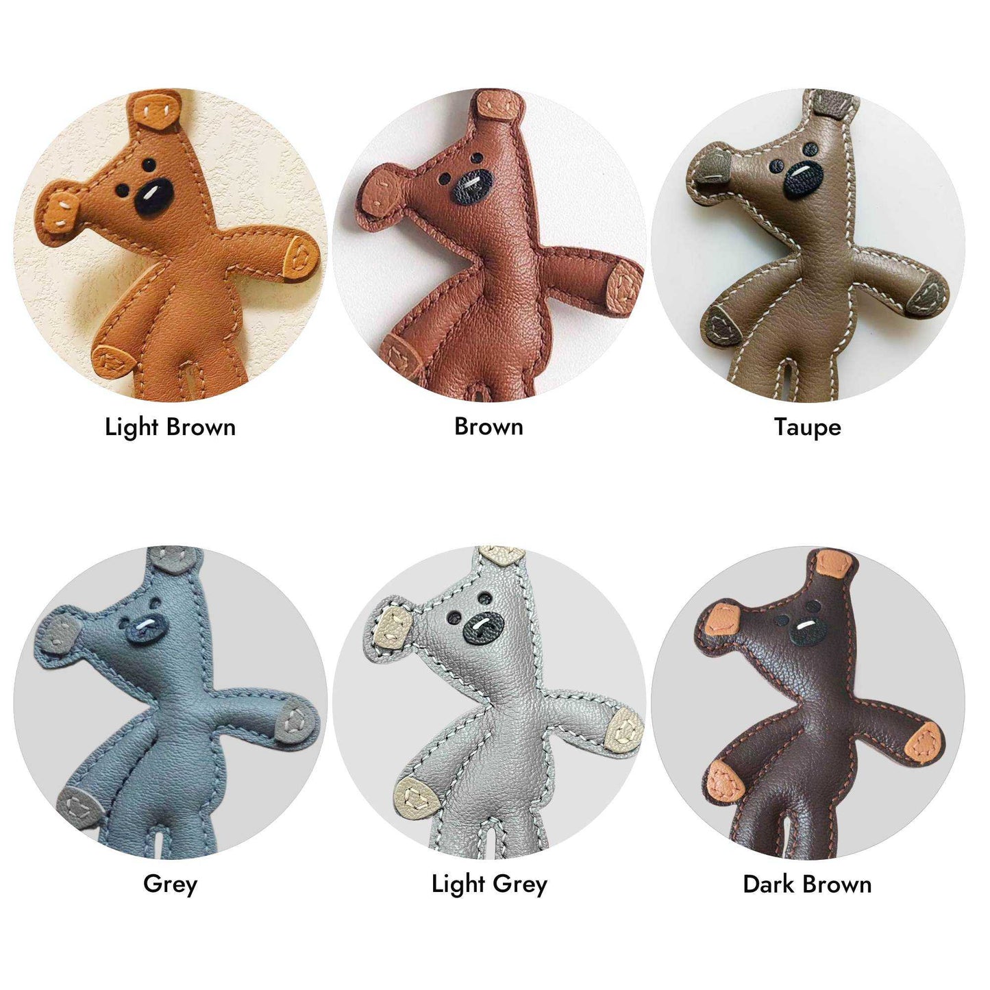 Bear Keychain - Handcrafted Leather Teddy Bear Gift | WittyWilding
