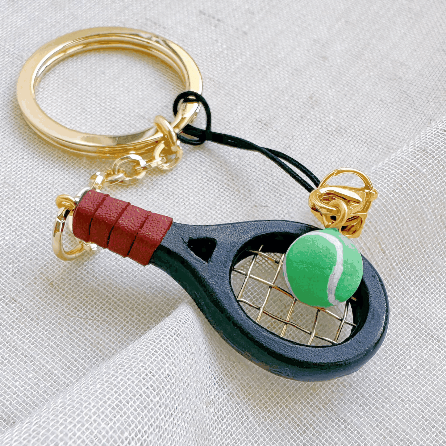 Leather Keychain - Exquisite Miniature Tennis Racket | WittyWilding