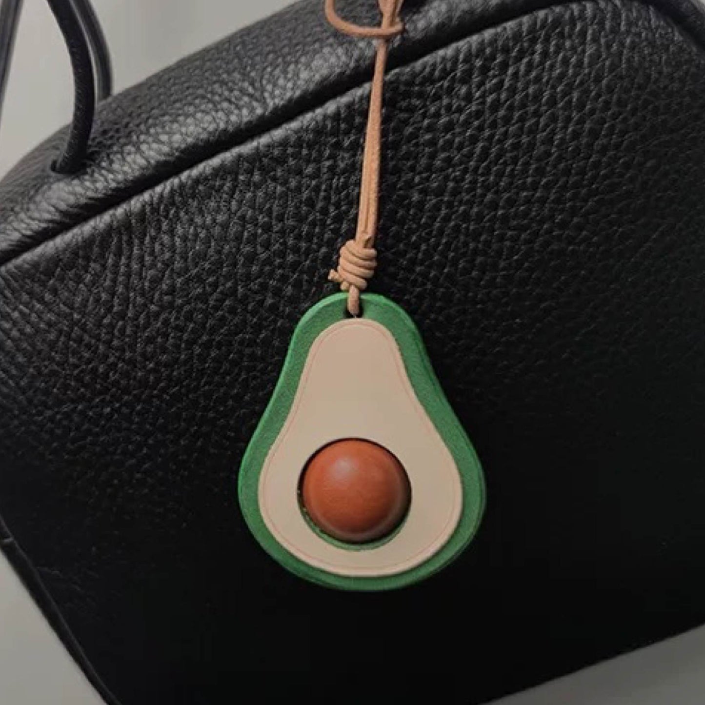 Leather Bag Charm - Handmade Avocado keychain Gift | WittyWilding