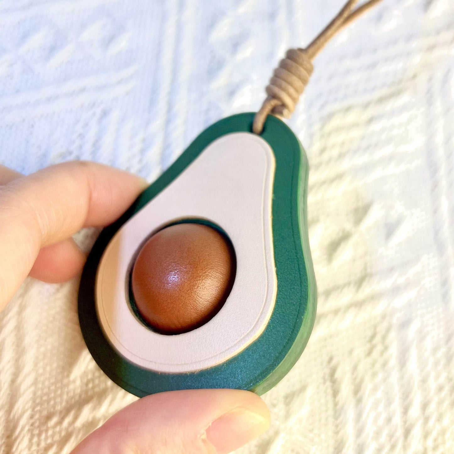 Leather Bag Charm - Handmade Avocado keychain Gift | WittyWilding