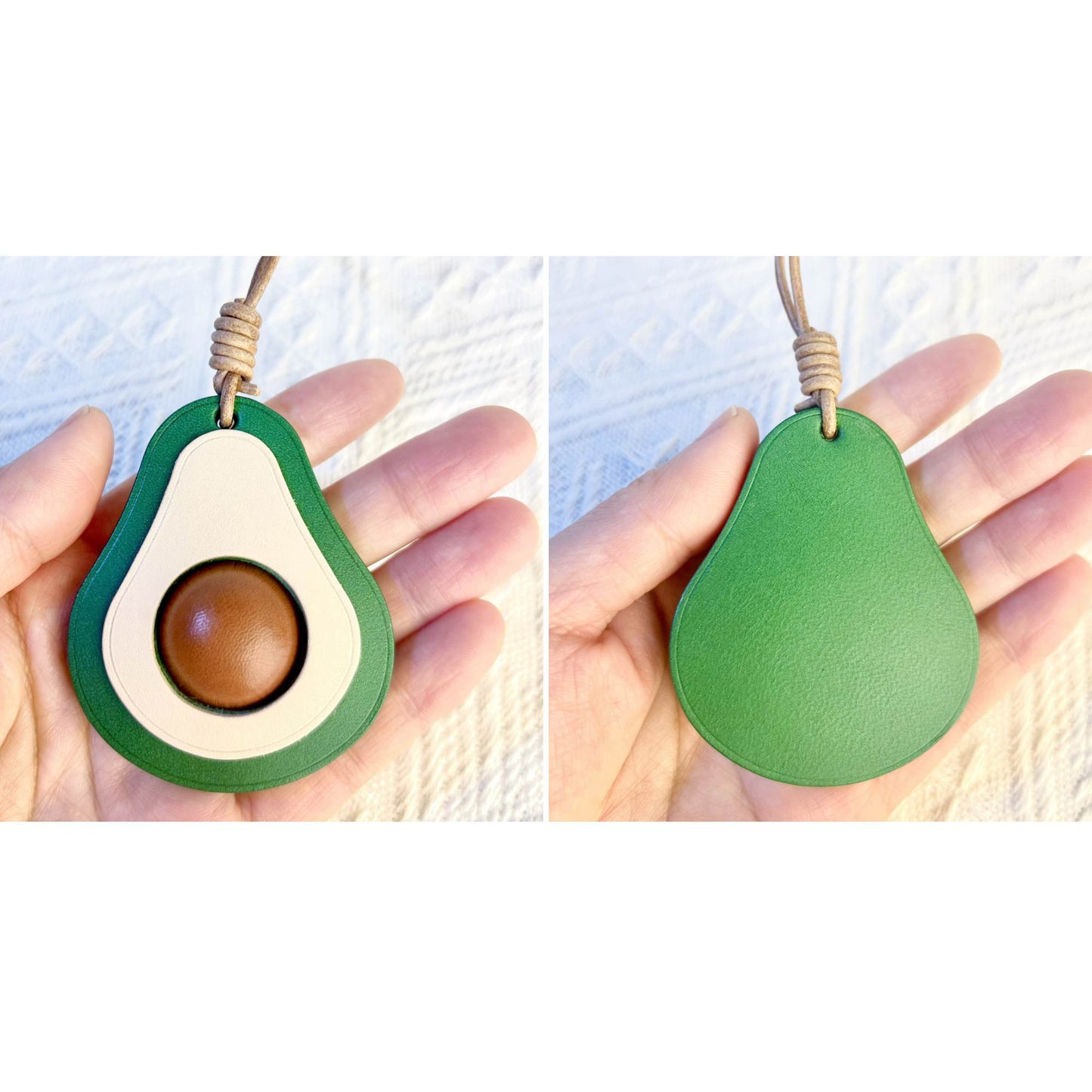 Leather Bag Charm - Handmade Avocado keychain Gift | WittyWilding