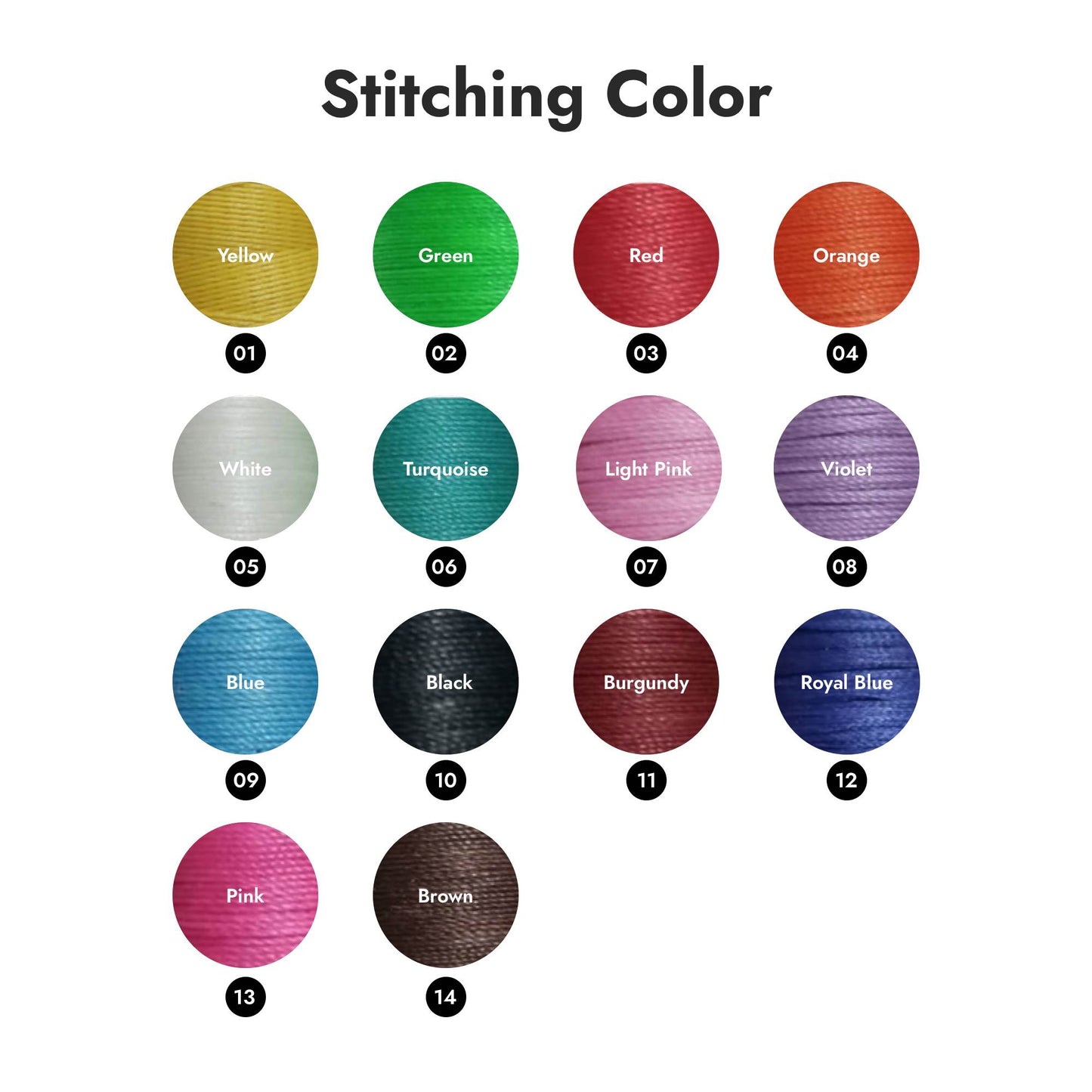 Stitching Color Selection - Customized Leather Letter Bag Charm with Beard & Bowknot | WittyWilding