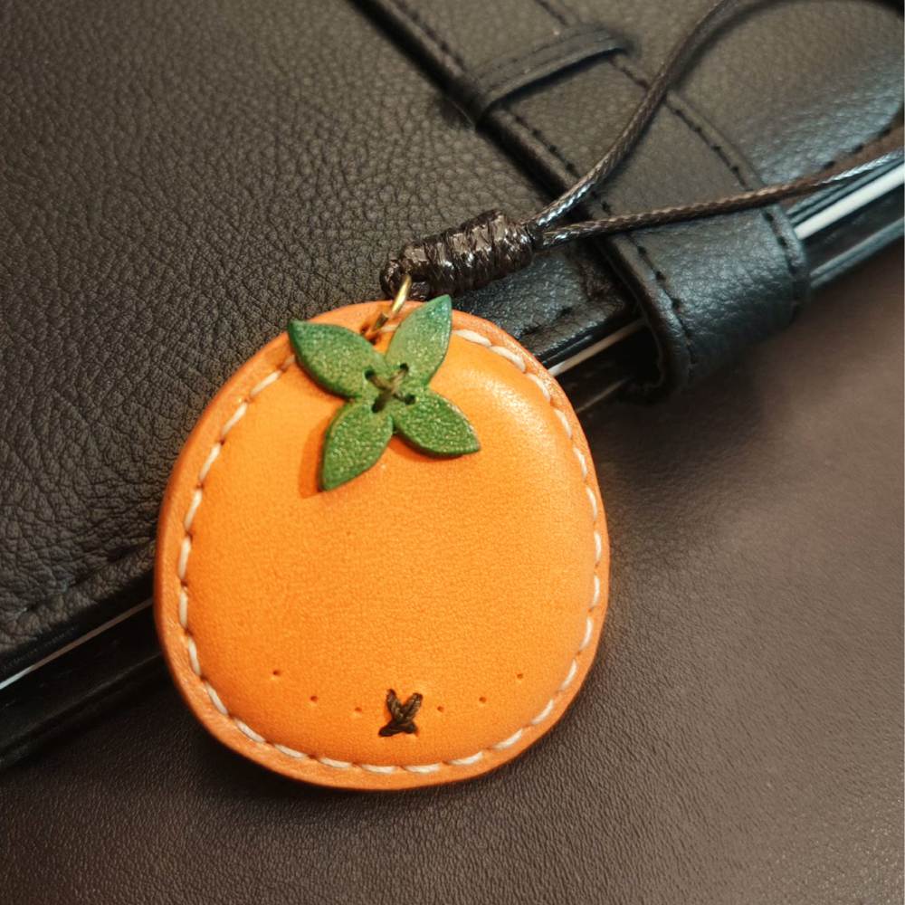 Fruit Leather Bookmark - Tangerine Pendant For Notebook & Bag | Orange Keychain