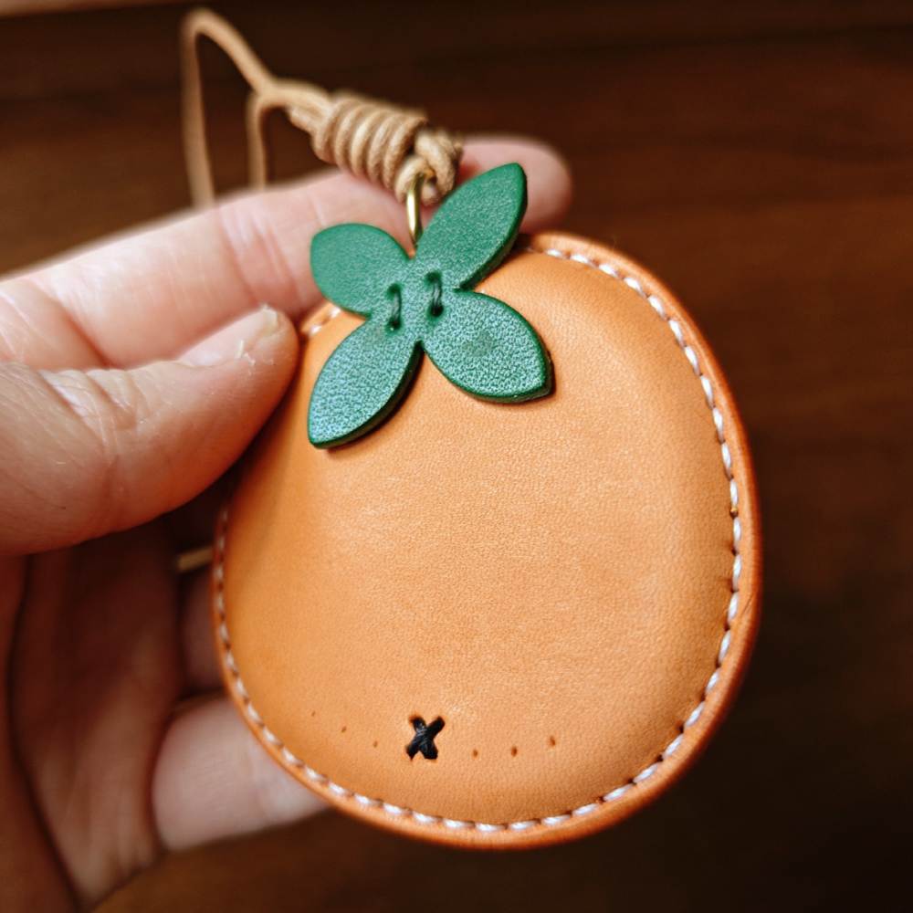 Fruit Leather Bookmark - Tangerine Pendant For Notebook & Bag | Orange Keychain