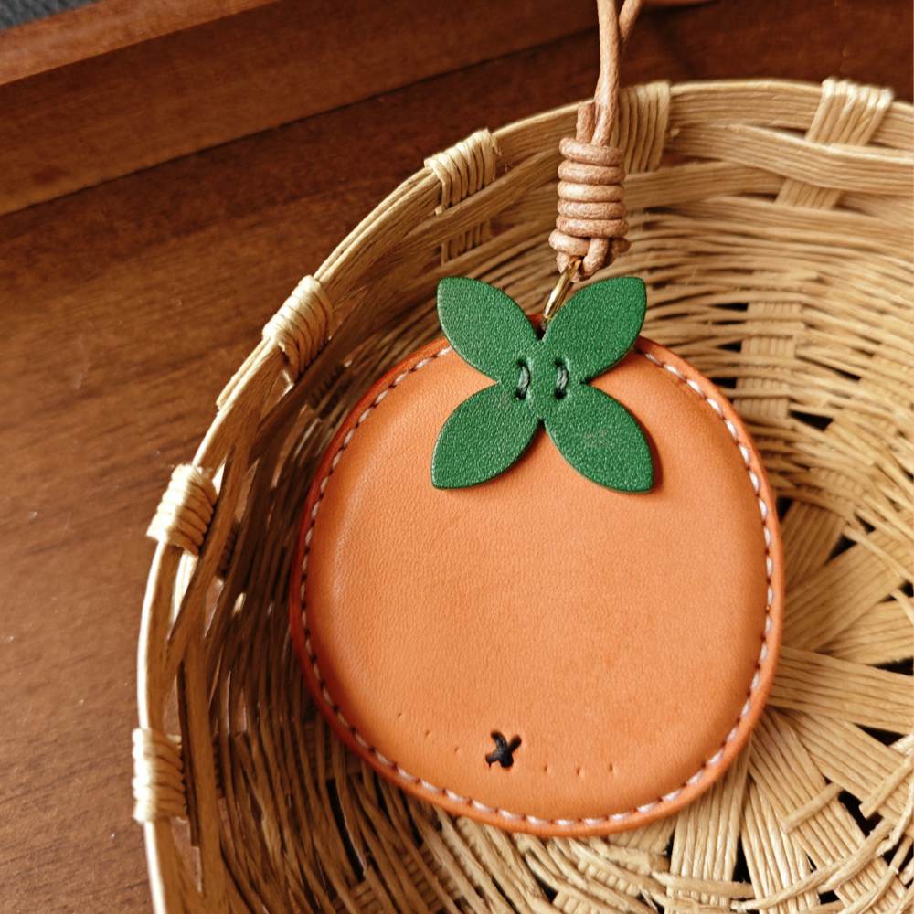 Fruit Leather Bookmark - Tangerine Pendant For Notebook & Bag | Orange Keychain