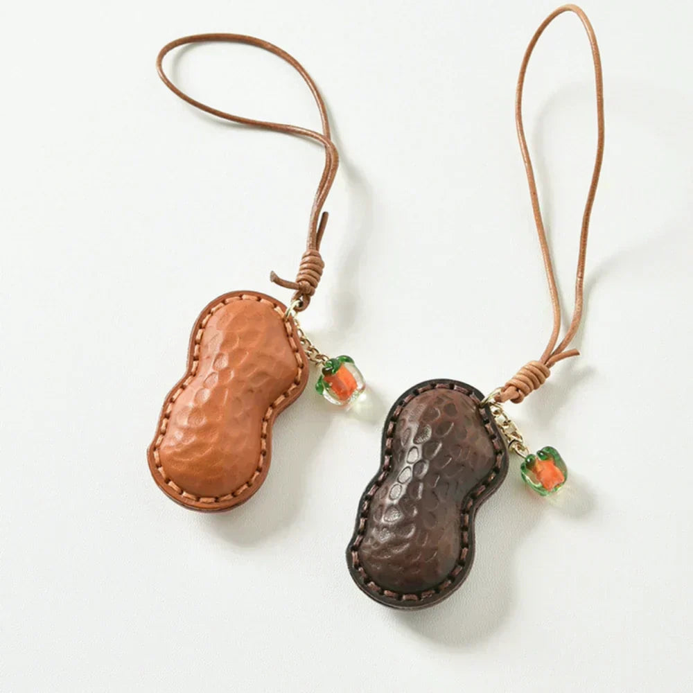 Leather Keychain - Handmade Top-Grain Leather Peanut | WittyWilding