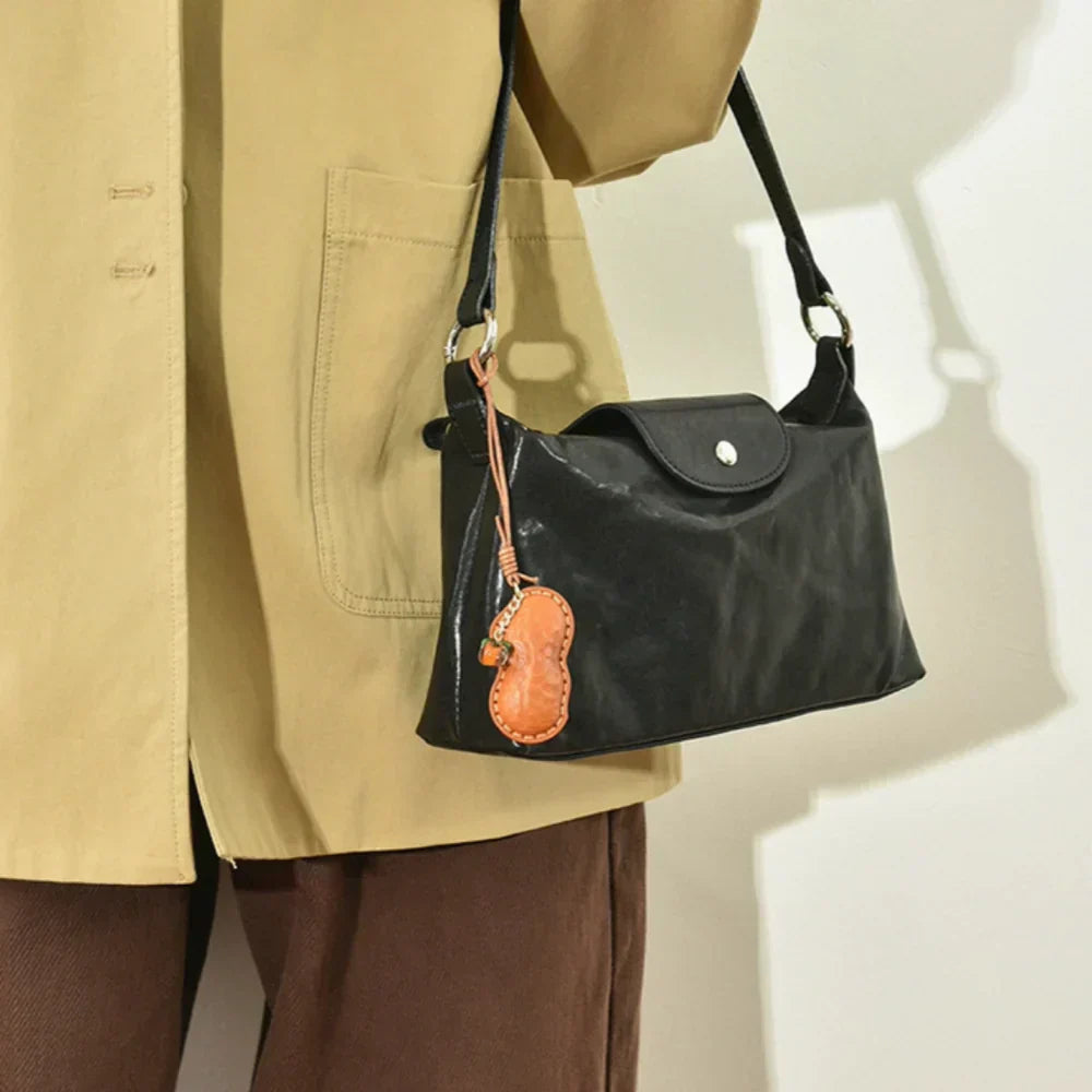 Leather Keychain - Handmade Top-Grain Leather Peanut | WittyWilding