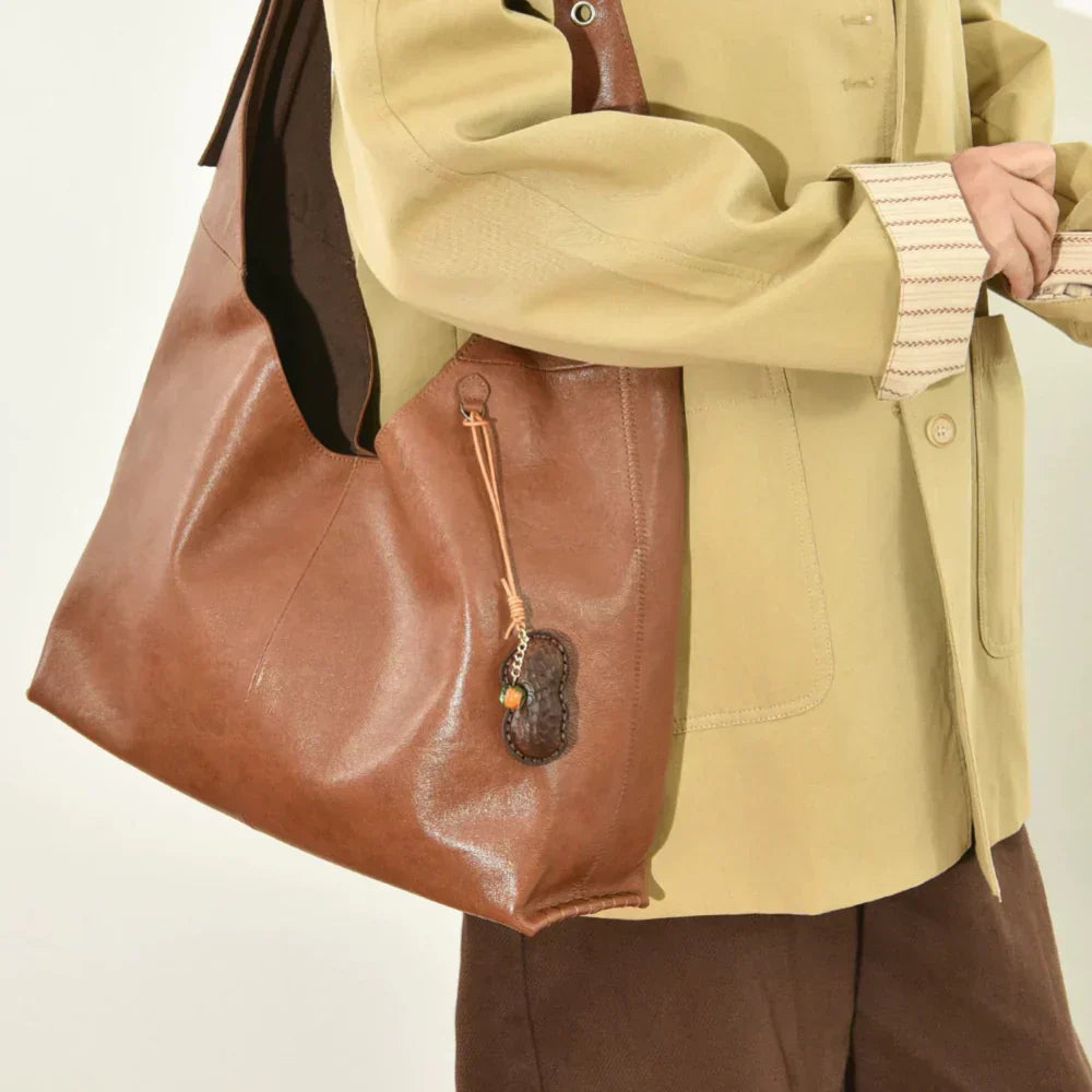 Leather Keychain - Handmade Top-Grain Leather Peanut | WittyWilding