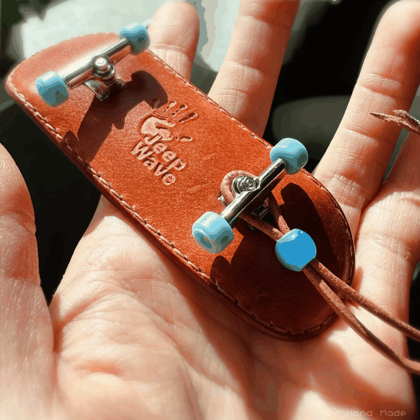 Leather Keychain - Exquisite Miniature Skateboard Charm | WittyWilding
