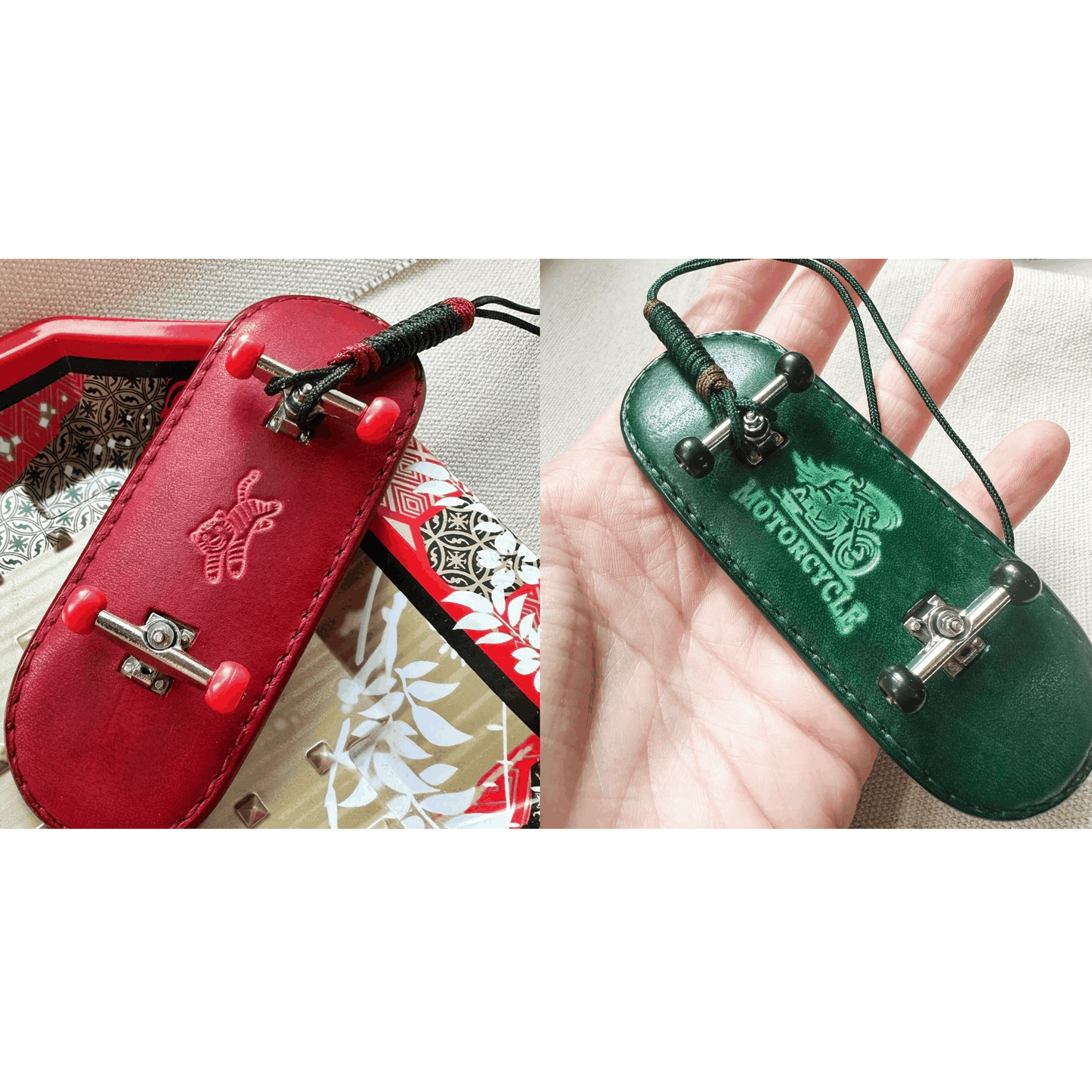 Leather Keychain - Exquisite Miniature Skateboard Charm | WittyWilding