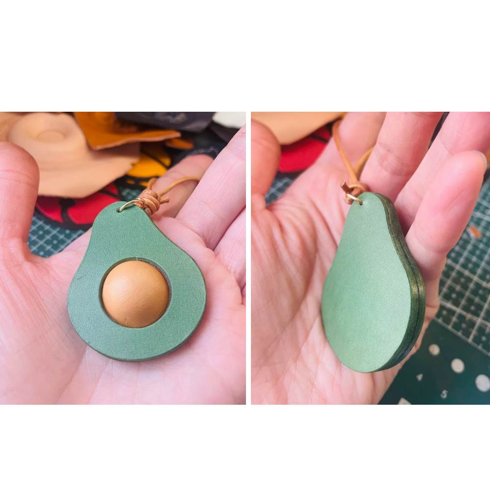Avocado Leather Bookmark - Fun Food Leather Bag Charm - Fruit Keychain