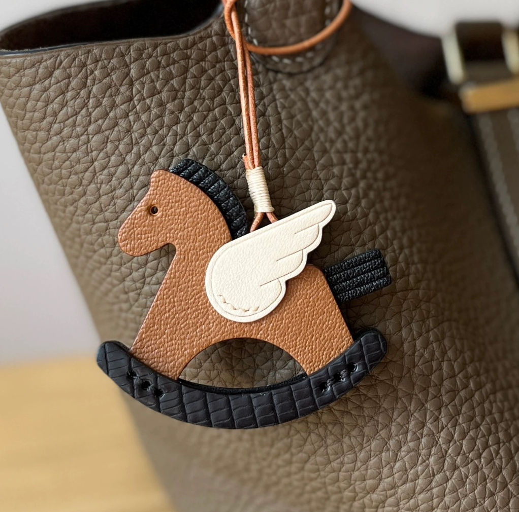 Leather Bag Charm - Customized Rocking Horse Keychain,Hanging Ornament