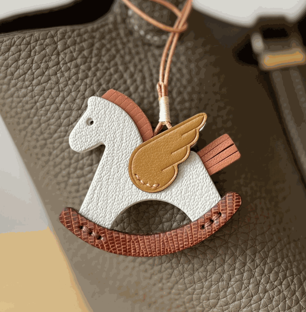 Leather Bag Charm - Customized Rocking Horse Keychain,Hanging Ornament