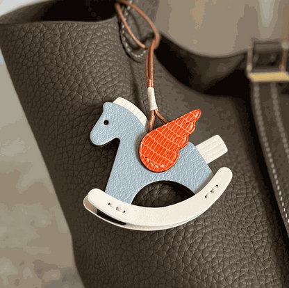 Leather Bag Charm - Customized Rocking Horse Keychain,Hanging Ornament