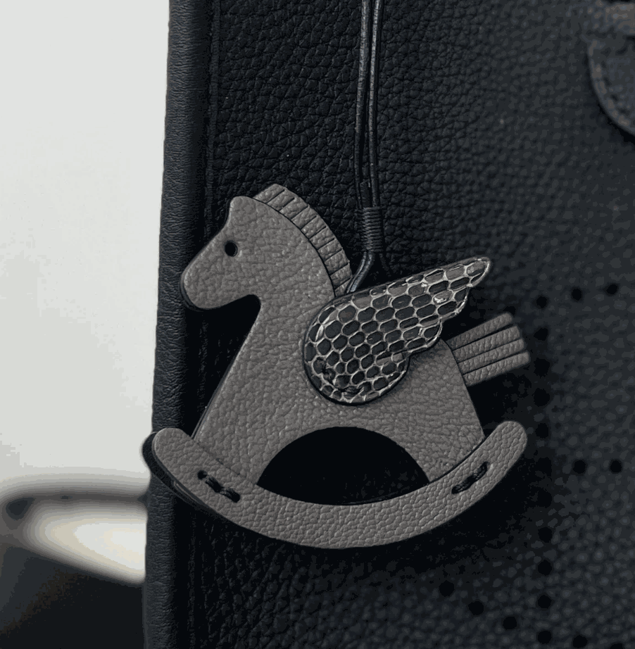 Leather Bag Charm - Customized Rocking Horse Keychain,Hanging Ornament