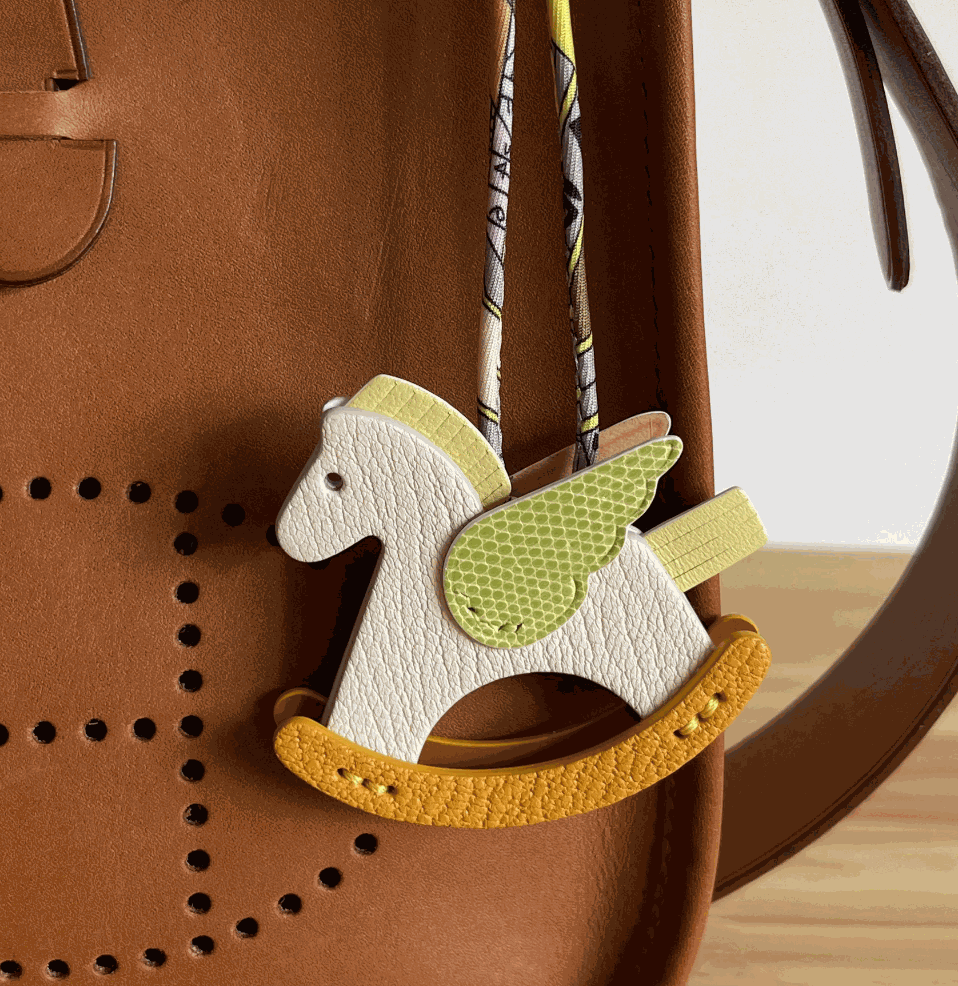 Leather Bag Charm - Customized Rocking Horse Keychain,Hanging Ornament