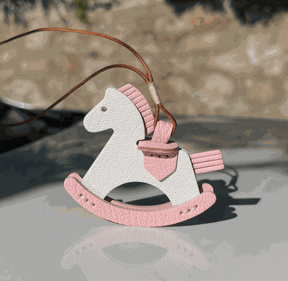 Leather Bag Charm - Customized Rocking Horse Keychain,Hanging Ornament