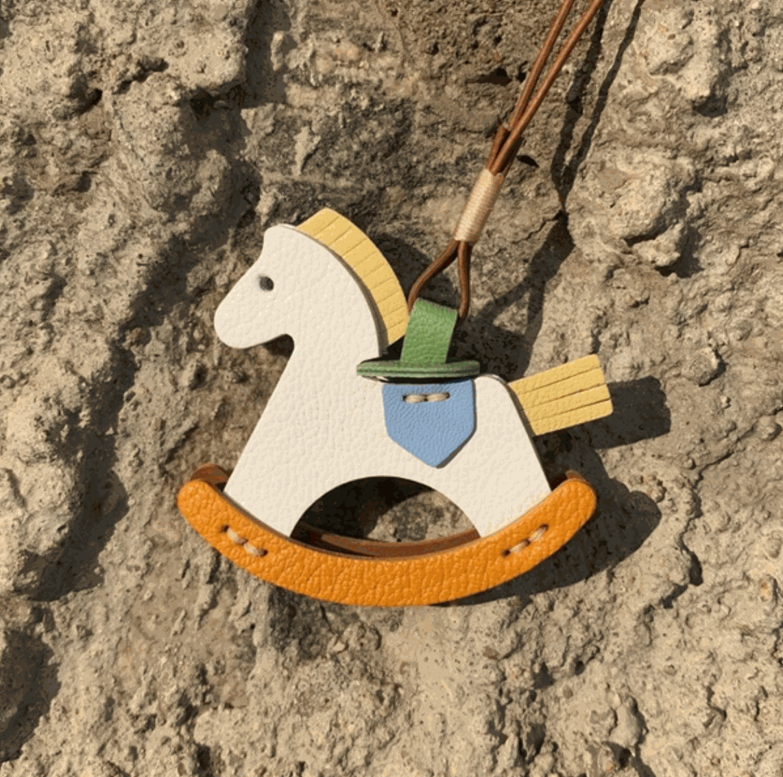 Leather Bag Charm - Customized Rocking Horse Keychain,Hanging Ornament