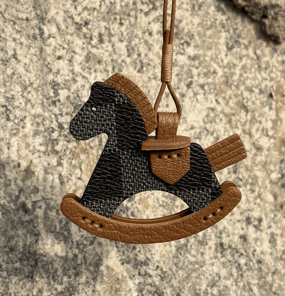 Leather Bag Charm - Customized Rocking Horse Keychain,Hanging Ornament